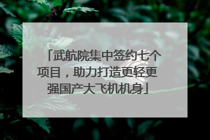 武航院集中签约七个项目，助力打造更轻更强国产大飞机机身