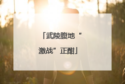 武陵腹地“激战”正酣