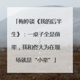 梅婷谈《我的后半生》：一桌子全是前辈，我和佟大为在现场就是“小辈”