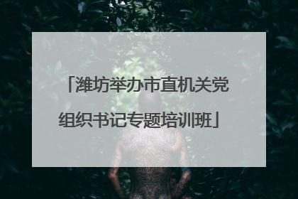 潍坊举办市直机关党组织书记专题培训班