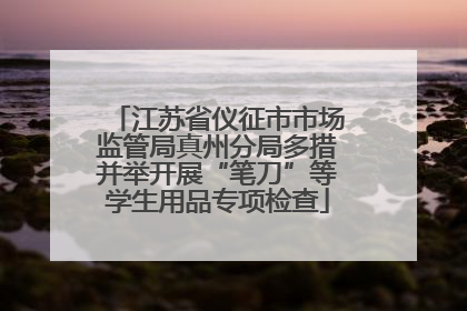 江苏省仪征市市场监管局真州分局多措并举开展“笔刀”等学生用品专项检查