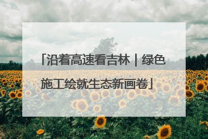 沿着高速看吉林｜绿色施工绘就生态新画卷