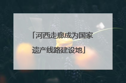 河西走廊成为国家遗产线路建设地