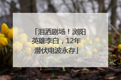 泪洒剧场！浏阳英雄李白，12年潜伏电波永存