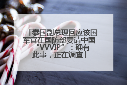 泰国副总理回应该国军官在国防部宴请中国“VVVIP”：确有此事，正在调查