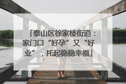 泰山区徐家楼街道：家门口“好孕”又“好业”，托起稳稳幸福