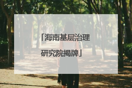 海南基层治理研究院揭牌