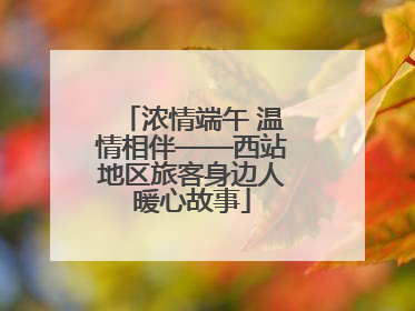 浓情端午 温情相伴——西站地区旅客身边人暖心故事