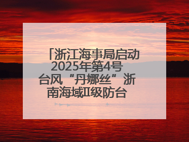 浙江海事局启动2025年第4号台风“丹娜丝”浙南海域II级防台应急响应