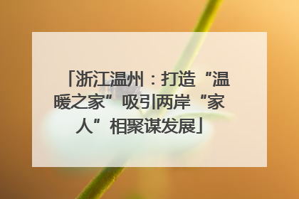 浙江温州：打造“温暖之家”吸引两岸“家人”相聚谋发展