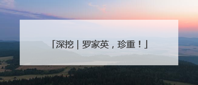 深挖｜罗家英，珍重！