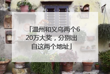 温州和义乌两个620万大奖，分别出自这两个地址