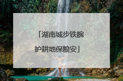 湖南城步铁腕护耕地保粮安