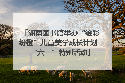 湖南图书馆举办“绘彩纷橙”儿童美学成长计划“六一”特别活动