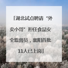 湖北试点聘请“外卖小哥”担任食品安全监督员，襄阳首批11人已上岗