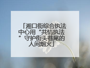 湘口街综合执法中心用“共情执法”守护街头巷尾的人间烟火