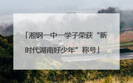 湘钢一中一学子荣获“新时代湖南好少年”称号