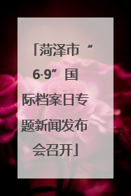 菏泽市“6·9”国际档案日专题新闻发布会召开
