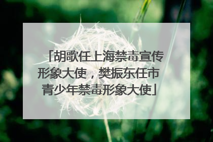 胡歌任上海禁毒宣传形象大使，樊振东任市青少年禁毒形象大使