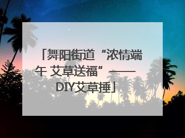 舞阳街道“浓情端午 艾草送福”——DIY艾草捶