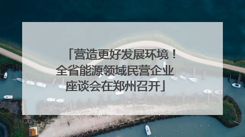 营造更好发展环境！全省能源领域民营企业座谈会在郑州召开