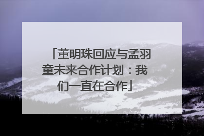 董明珠回应与孟羽童未来合作计划：我们一直在合作