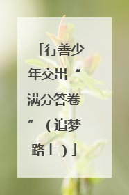 行善少年交出“满分答卷”（追梦路上）