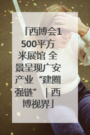 西博会1500平方米展馆 全景呈现广安产业“建圈强链”｜西博视界