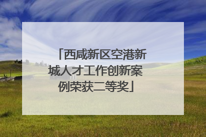 西咸新区空港新城人才工作创新案例荣获二等奖