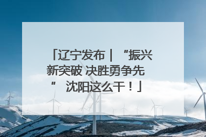 辽宁发布｜“振兴新突破 决胜勇争先” 沈阳这么干！