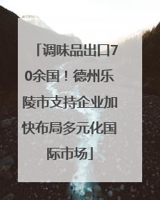 调味品出口70余国！德州乐陵市支持企业加快布局多元化国际市场