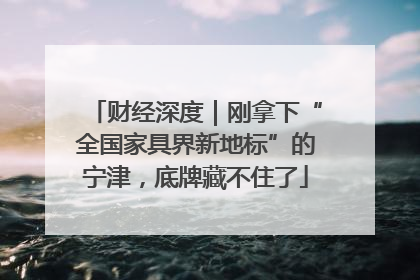 财经深度｜刚拿下“全国家具界新地标”的宁津，底牌藏不住了