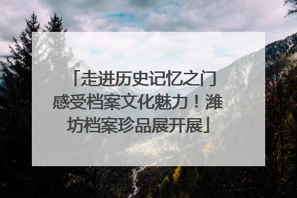 走进历史记忆之门 感受档案文化魅力！潍坊档案珍品展开展