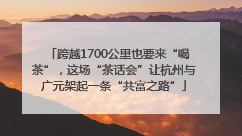 跨越1700公里也要来“喝茶”，这场“茶话会”让杭州与广元架起一条“共富之路”