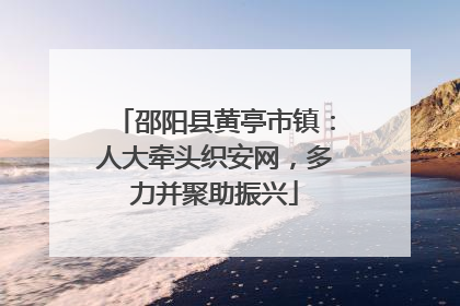 邵阳县黄亭市镇：人大牵头织安网，多力并聚助振兴
