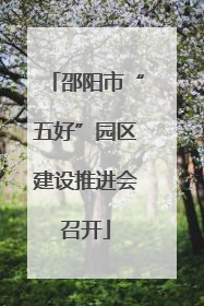 邵阳市“五好”园区建设推进会召开