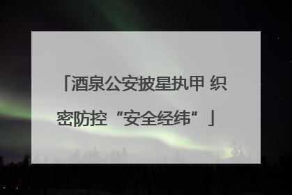 酒泉公安披星执甲 织密防控“安全经纬”