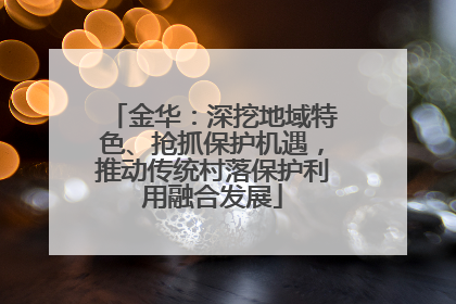 金华：深挖地域特色、抢抓保护机遇，推动传统村落保护利用融合发展