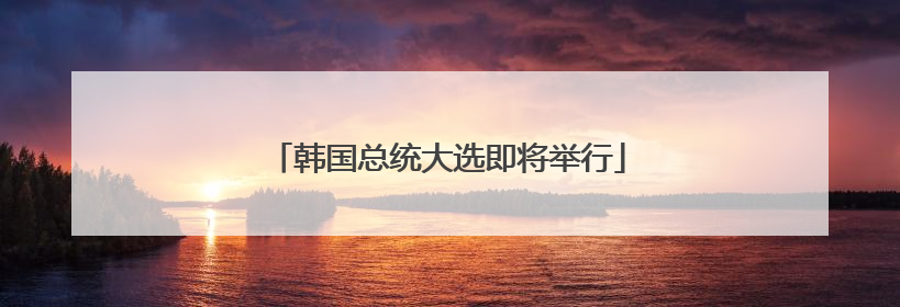 韩国总统大选即将举行