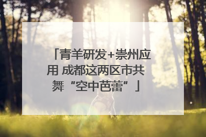 青羊研发+崇州应用 成都这两区市共舞“空中芭蕾”