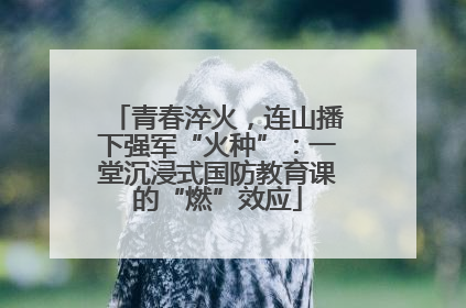 青春淬火，连山播下强军“火种”：一堂沉浸式国防教育课的“燃”效应