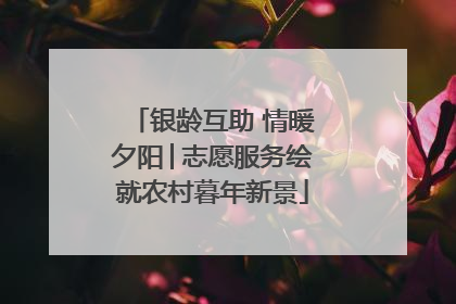 银龄互助 情暖夕阳│志愿服务绘就农村暮年新景