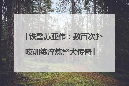 铁警苏亚伟：数百次扑咬训练淬炼警犬传奇