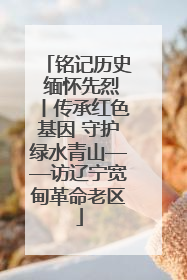 铭记历史 缅怀先烈丨传承红色基因 守护绿水青山——访辽宁宽甸革命老区