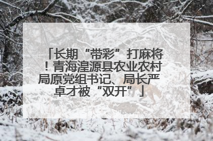 长期“带彩”打麻将！青海湟源县农业农村局原党组书记、局长严卓才被“双开”