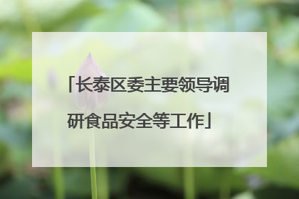 长泰区委主要领导调研食品安全等工作