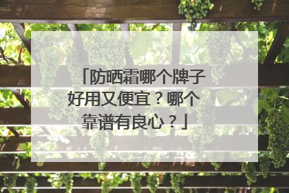 防晒霜哪个牌子好用又便宜？哪个靠谱有良心？