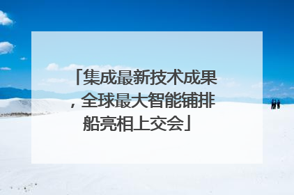 集成最新技术成果，全球最大智能铺排船亮相上交会