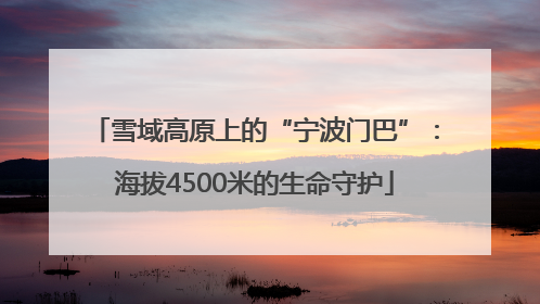 雪域高原上的“宁波门巴”：海拔4500米的生命守护