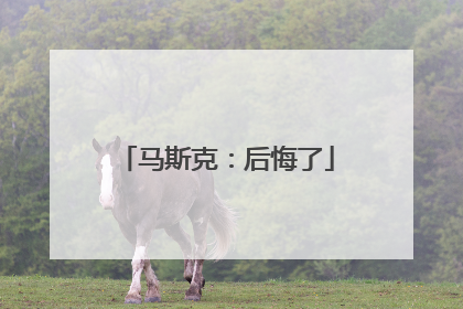 马斯克：后悔了